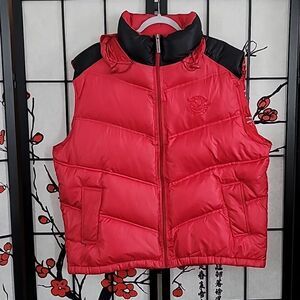 Triple Fat Goose Red/Black Goose Down Puffer Vest 2XL